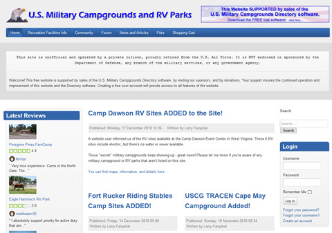 Military Campgrounds Website