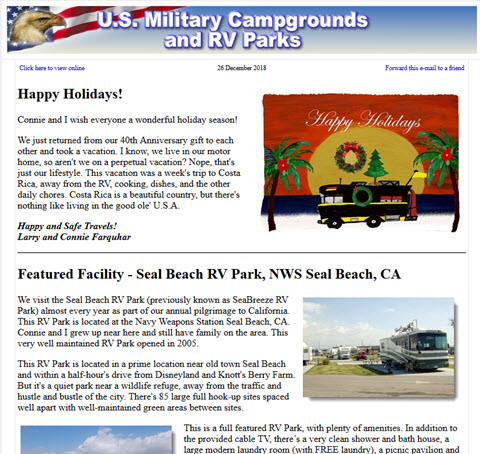 U.S. Military Campgrounds News
